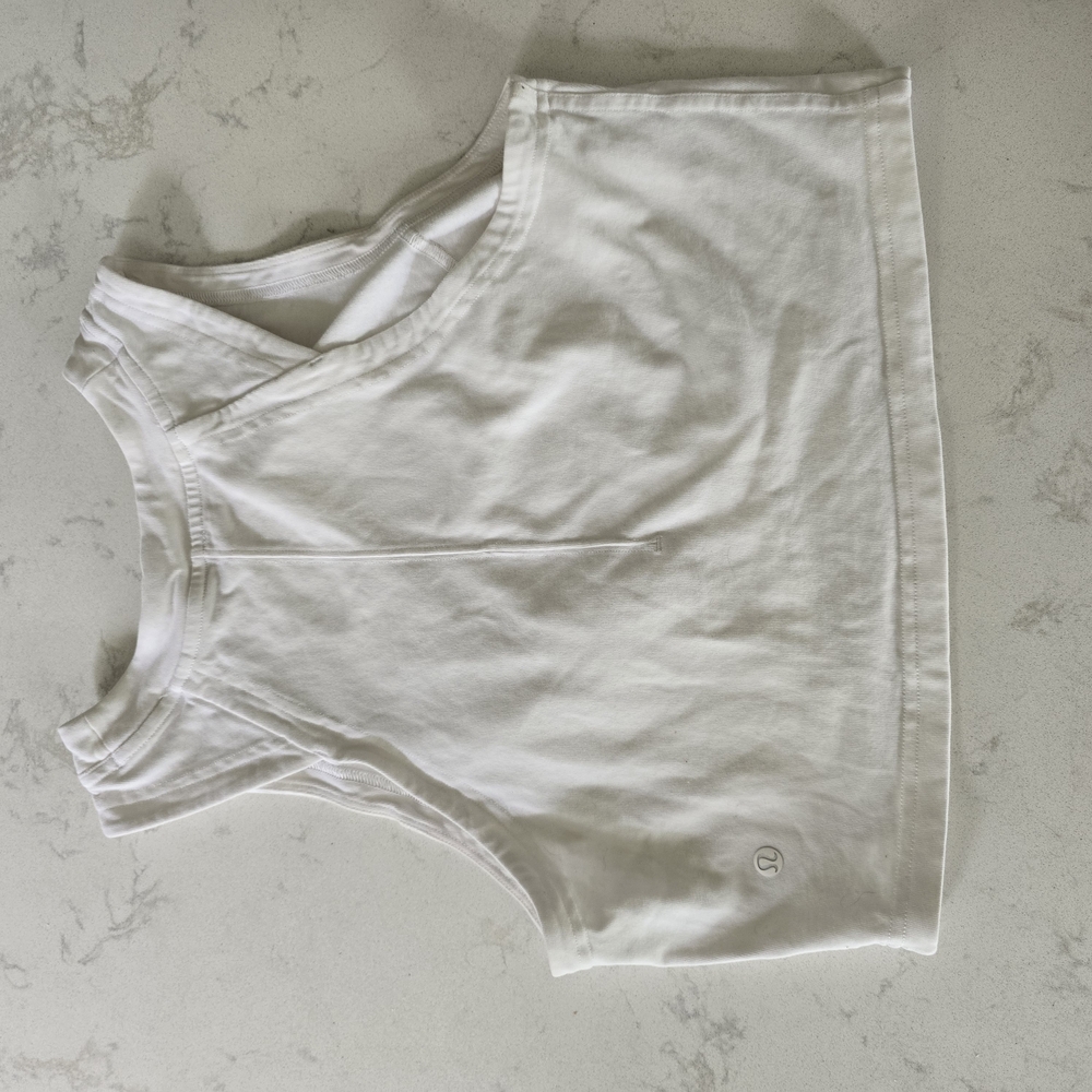 Lululemon White Crop Top size 10